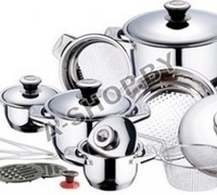 Посуда HOFFMAYER HF-20049 19 предметов: кастрюли из нержавеющей стали с термодатчиками+ ПОДАРОК Посуда HOFFMAYER HF-20049 19 предметов: кастрюли из нержавеющей стали с термодатчиками+ ПОДАРОК