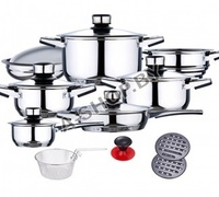 Набор посуды Swiss Inox Templar SI 7002 19 предметов 9-ти слойное дно 18/10 нержавеющая сталь Набор посуды Swiss Inox Templar SI 7002 19 предметов 9-ти слойное дно 18/10 нержавеющая сталь